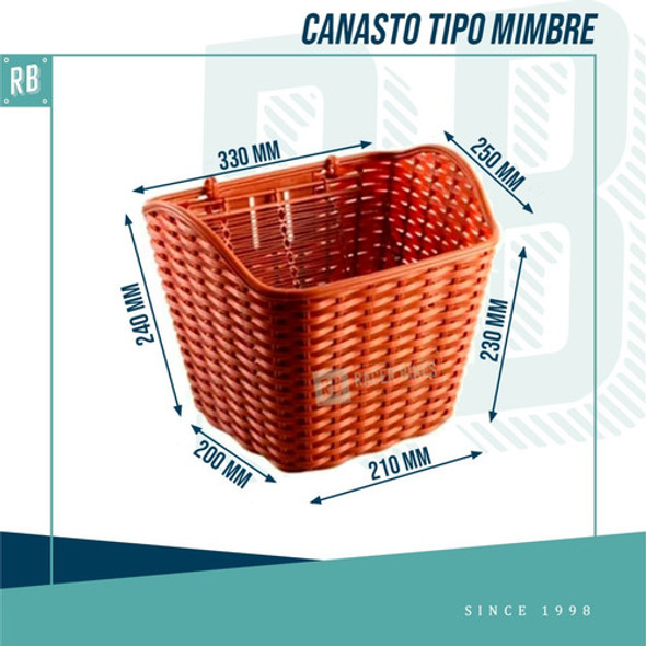 Canasto Bicicleta Marron Tipo Mimbre Importado 1