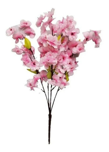 1 Buquê Flor De Cerejeira Rosa Artificial 50cm Toque Real 0