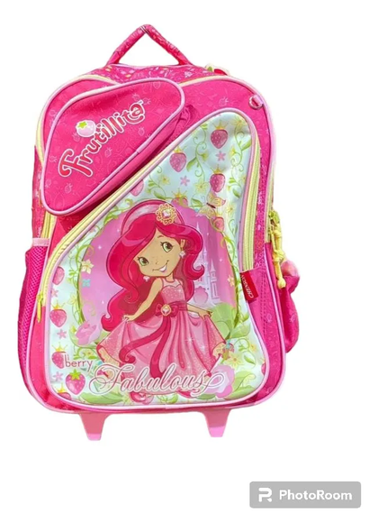 Vix Chenson Pink Bubblegum Rolling Backpack for Girls – 24L Travel & School Bag with Wheels