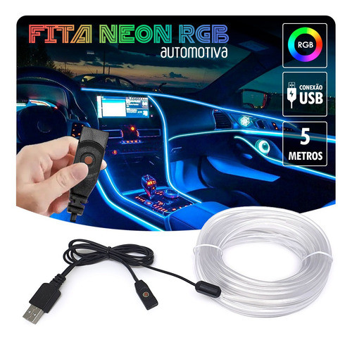 Fita Led Painel New Fit 2009 Luz Interna 5m Rgb Troca Cor 0