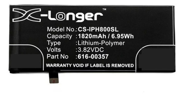 Acumulador Cameron Sino P/ iPhone 8 1820 Mah Part 616-00357 0