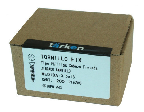 Tornillo Fix 6x90 Dorado (zincado Amarillo) X 200u 1
