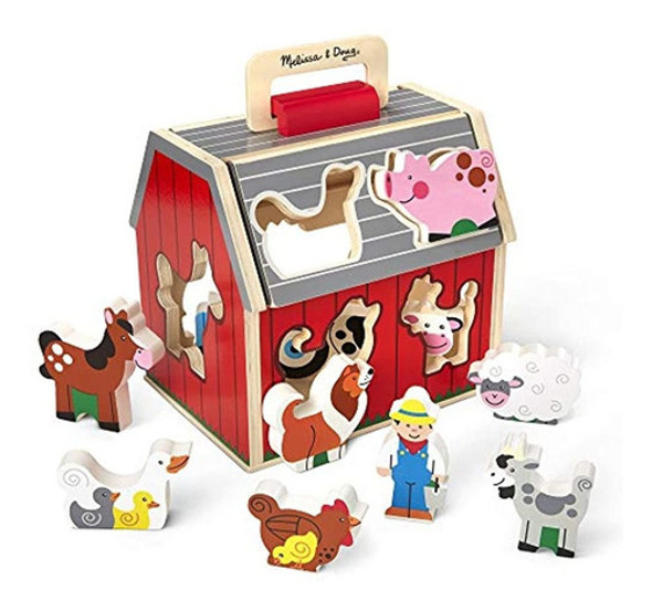 Melissa & Doug Juguete De Madera Para Granero Clasificador P 0