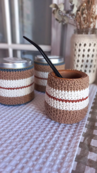 1-Liter Thermo Mate Set with Wooden Mate Cup, Yerba Container & Sugar Bowl