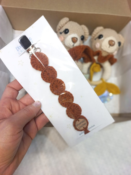 Newborn Baby Gift Set – Rattle, Pacifier Holder, Security Bear & Comfort Blanket