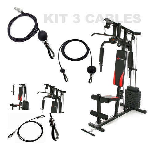 Kit De 3 Cables De Acero Para Multigimnasio Olmo 1