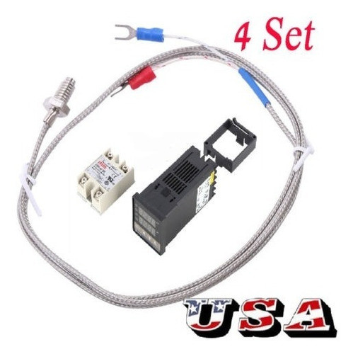 4 X Juego De Controlador De Temperatura Pid Digital Rex-c100 0