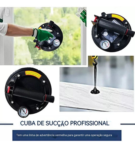 Ventosa Profissional Sucção Vácuo Vidro Mármore 250kg 200mm 1