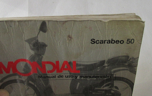 Manual De Uso Y Mantenimiento Mondial Scarabeo 50, Usado 1