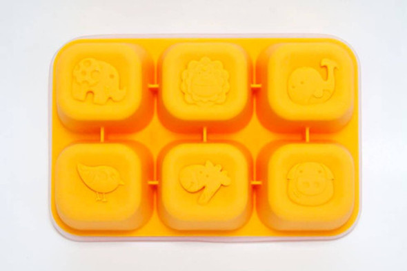 Porta Papinha Silicone Com Tampa 6 Divisórias 60ml Girafa 1 Porta Papinha Silicone Com Tampa 6 Divisórias 60ml Girafa 1