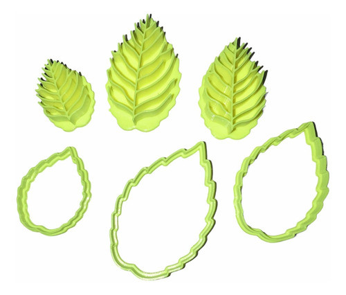 Cortante Galletita Set Hojas C/ Marc Nervaduras X03u De 04/0 0