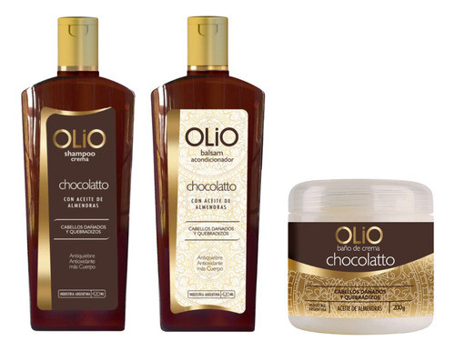 Olio Shampoo + Acondicionador + Baño De Crema Chocolatto 0