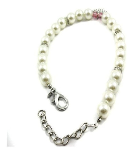 Collar De Perlas Alfie Pet Pinky Crystal Heart Para Perros Y 1