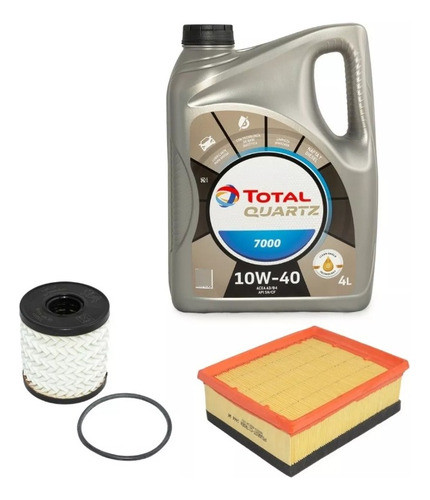 Kit 2 Filtros + Aceite Total 7000 Peugeot 206 Nafta Original 0