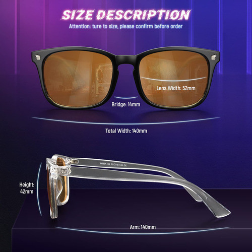 Livho Paquete De 2 Lentes De Juego De Computadora Con Luz Az 1