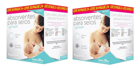 Kit 2 Absorventes Para Seios Proctermilk 30 Und - La San Day 0 Kit 2 Absorventes Para Seios Proctermilk 30 Und - La San Day 0