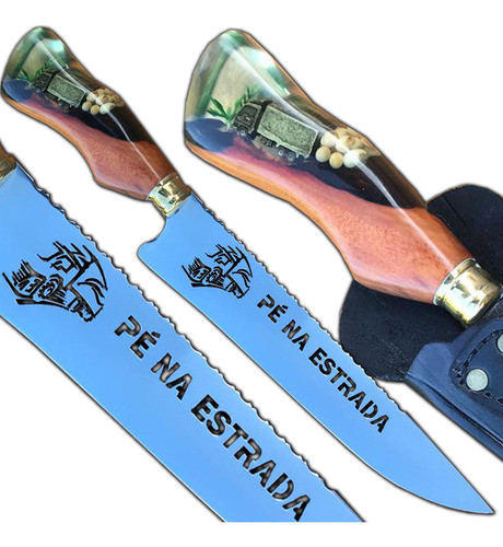 Faca Cabo Híbrido Resina Caminhão Caminhoneiro Inox 10 Pol 0