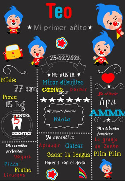 Pizarra Poster Plim Plim Editable 1 Pizarra Poster Plim Plim Editable 1