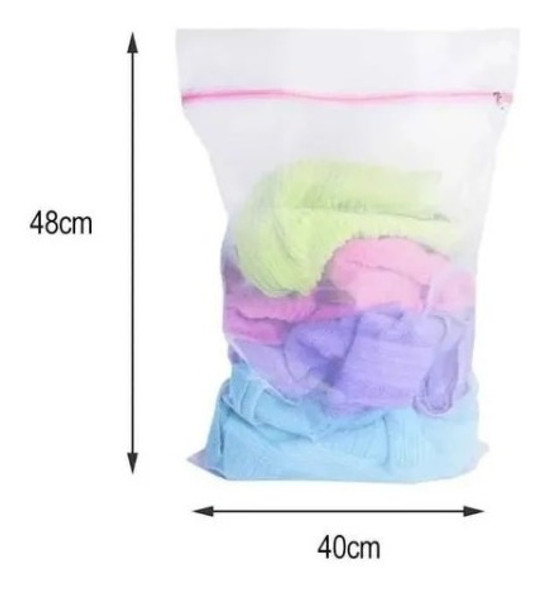 Kit 5 Saco Protetor P/ Lavar Roupas Delicadas C/ziper 48x40 1