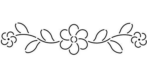 Quilting Creaciones Frontera Floral Colcha Stencil 11 X 3 0