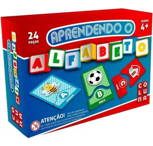 Jogo Pedagógico  Aprendendo O Alfabeto  26 Peças- Coluna 0
