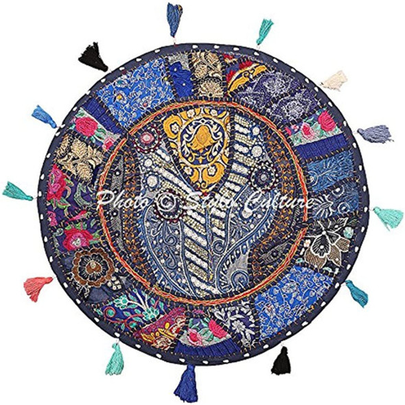 Stylo Culture Indian Floor Cojín Asiento Vintage Patchwork F 0