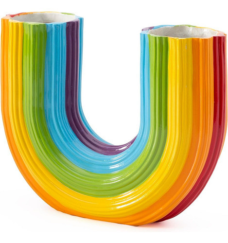 Artconal Rainbow Vase Para Flores, Jarrón Ecléctico De Decor 0