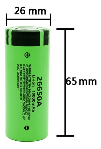 1 Pila Bateria 26650 Linternas Tacticas Solar Alta Capacidad 1