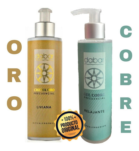 Crema Oro Dabar Frecuencial X 200ml + Gel Cobre X200ml Ormus 0