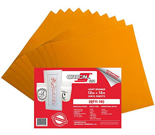 Vinilo Adhesivo Oracal 651 Naranja Claro Para Manualidades ( 0