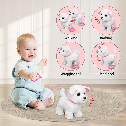 Yh Yuhung Perro De Juguete Que Camina Y Ladra Con Correa De 1