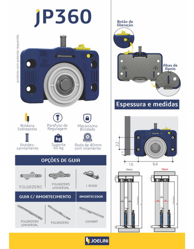 Kit Jp360 + Guia Universal Folga Zero (10 Unidades) 1