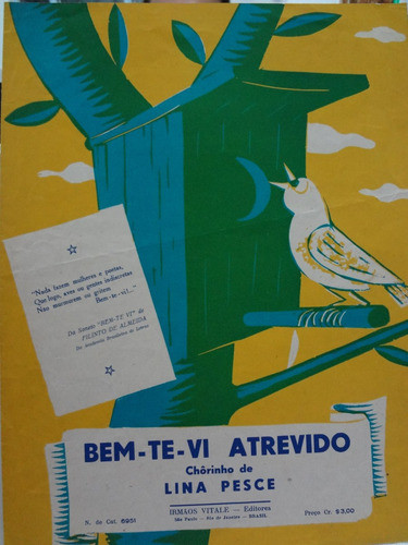 Partitura  Chorinho Bem Te Vi Atrevido  Lina Pesce 0