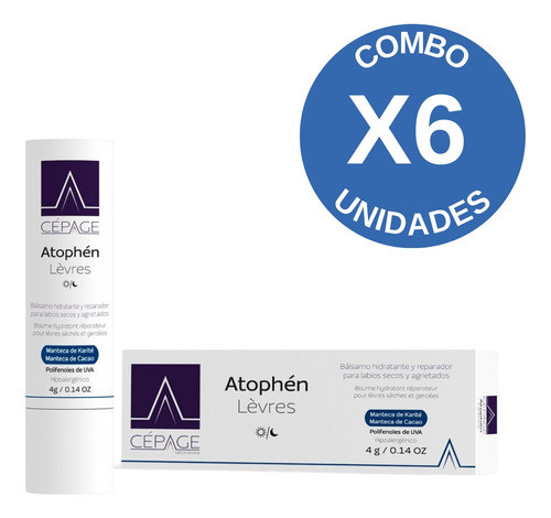Combo X6 Cepage Atophén Lèvres Bálsamo Labial Reparador 1