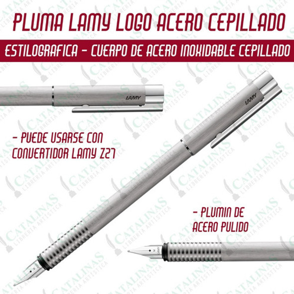 Pluma Estilografica Lamy Logo Acero Cepillado Microcentro 0 Pluma Estilografica Lamy Logo Acero Cepillado Microcentro 0
