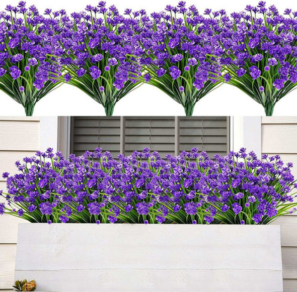 20 Paquetes De Flores Artificiales Para Exterior - Morado 0 20 Paquetes De Flores Artificiales Para Exterior - Morado 0