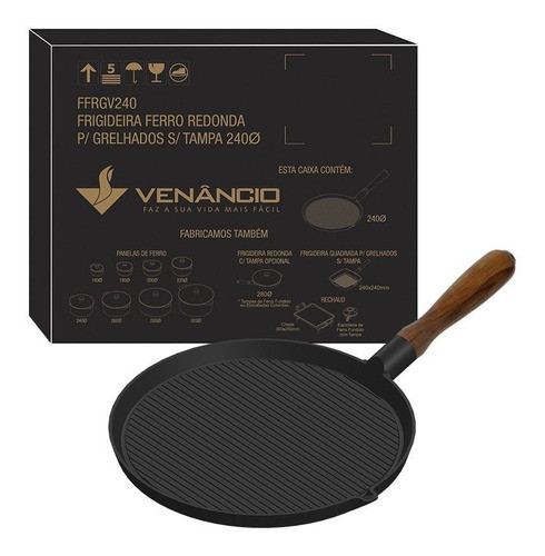 Frigideira Em Ferro Fundido Venâncio Base Redonda 1