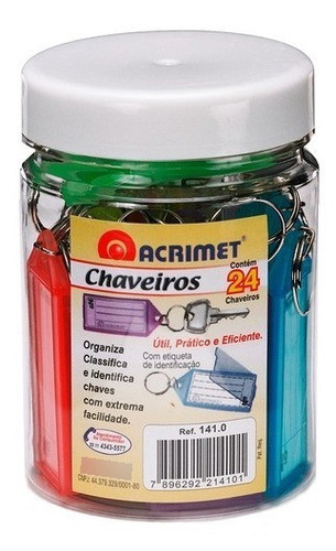 Llavero Plástico Identificador Etiqueta Acrimet X24 Unidades 0