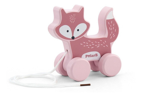 Juego De Arrastre Madera Didáctico Oso Elefante Erizo Zorro 0