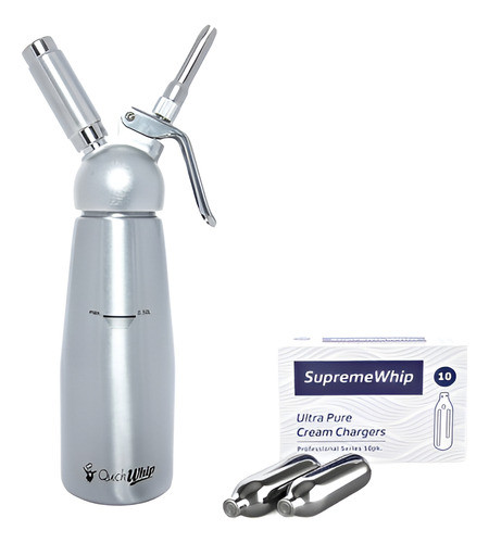 Cremera 0.5lt Full Metal Quickwhip + 10 Capsulas N20 (8.2g) 0