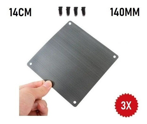 3 Filtro Anti Pó Poeira 14cm 140mm Tela Cooler Fan Pc 1