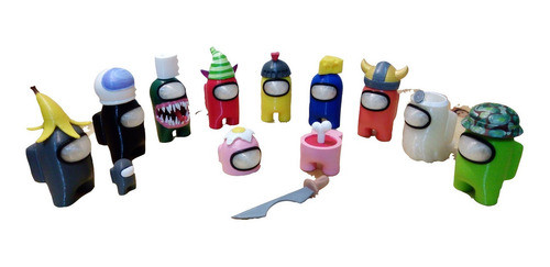 Impresion 3d Among Us Pack 10unidades De 6cm+gorro 0