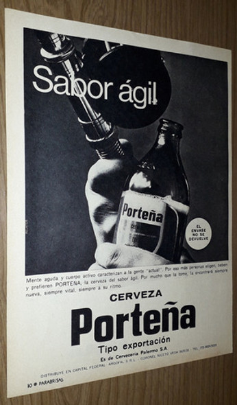 P16 Clipping Antigua Publicidad Cerveza Porteña Año 1967 0