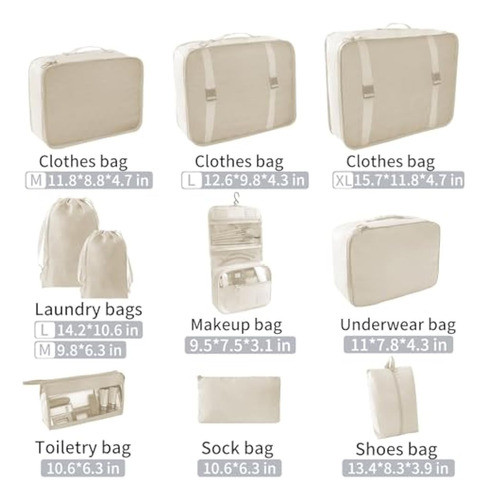 Slmt Juego De 10 Cubos De Embalaje Para Maletas, 1