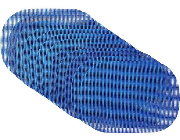 Kraftware 33736 Fishnet Placemat Dz, Ovalado, Azul, Grande 0