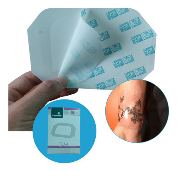 Parche Post Tatuaje Curación Rápida 10x12cm Hipoalergic X50 0
