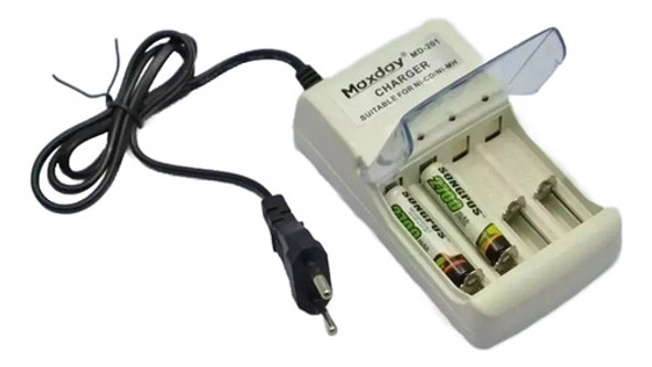 Cargador Pilas Recargable Aa,aaa Maxday Modelo Md201 0