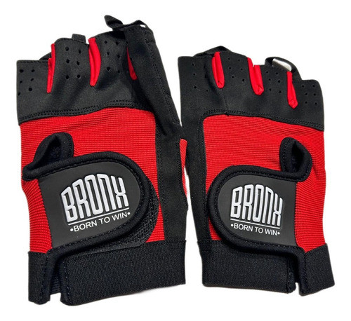 Guantes Fitness Bronx Born To Wine Negro Rojo Talle M 0