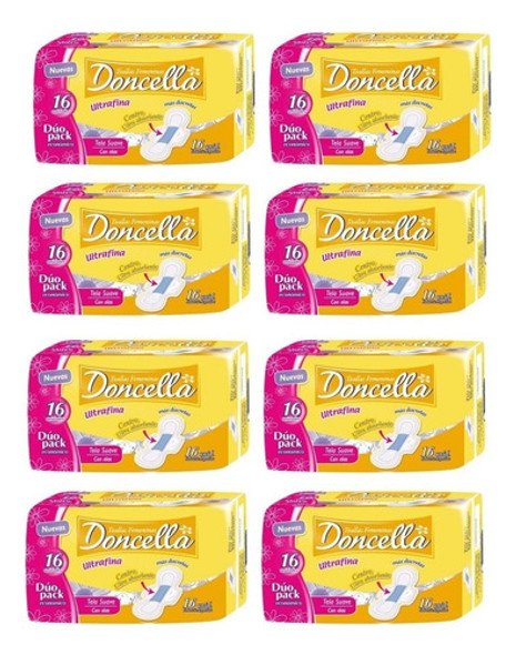 Doncella Toallas Femeninas Ultrafina Con Alas 8 Packs X 16 0 Doncella Toallas Femeninas Ultrafina Con Alas 8 Packs X 16 0