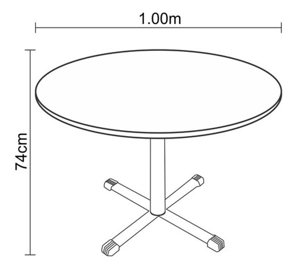 Mesa Para Reunião Redonda Escritório 1.00m, Várias Cores 1